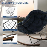 Grand patio Outdoor Rocking Chair, E-Coated Modern Cozy Lounge Rocker Chair with Cushion for Balcony Porch Patio - Photo 6