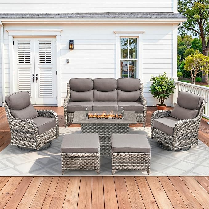 Luxury Patio Furniture Set with 42.5" Fire Pit Table - Photo 1
