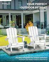 Folding Adirondack Chair, HDPE All-Weather Fire Pit Chairs, Plastic Adirondack Chairs with 2 Cup Holder - Photo 4