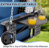 3 Seat Porch Swing, Patio Swing Bench with Cup Holders & 3 Back Cushions - Photo 6