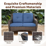 Belord Patio Furniture Set with Fire Pit Table, 8 Piece Wicker Outdoor Furniture Set - Photo 8