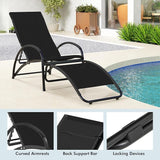 Giantex 2-in-1 Outdoor Rocking Chairs of 2, Convertible Lounge Chair with 4-Position Adjustable Backrest - Photo 9
