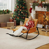 Oversized Indoor Rocking Chair, Plush Papasan Chair with Comfy Padded Cushions & Side Pocket, for Patio Garden, Porch - Photo 2