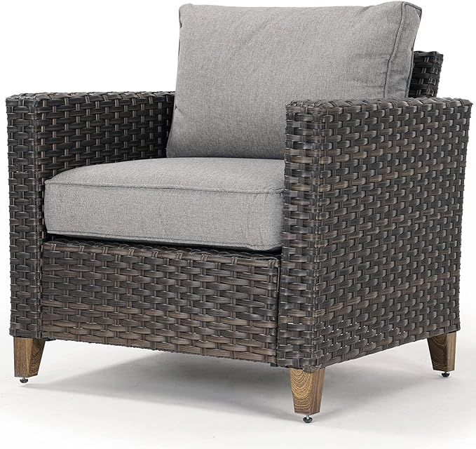 Grand patio Outdoor Rattan Couch Sofa Cushions, Dark Grey Sofa Set for 2 PCS - Photo 2