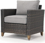 Grand patio Outdoor Rattan Couch Sofa Cushions, Dark Grey Sofa Set for 2 PCS - Photo 2