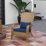 Outsunny Patio Wicker Adirondack Chair, Outdoor All-Weather Rattan Fire Pit Chair with Soft Cushions - Photo 8