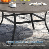DIFY 53.1" Round Outdoor Patio Dining Table for 6-8 - Photo 6