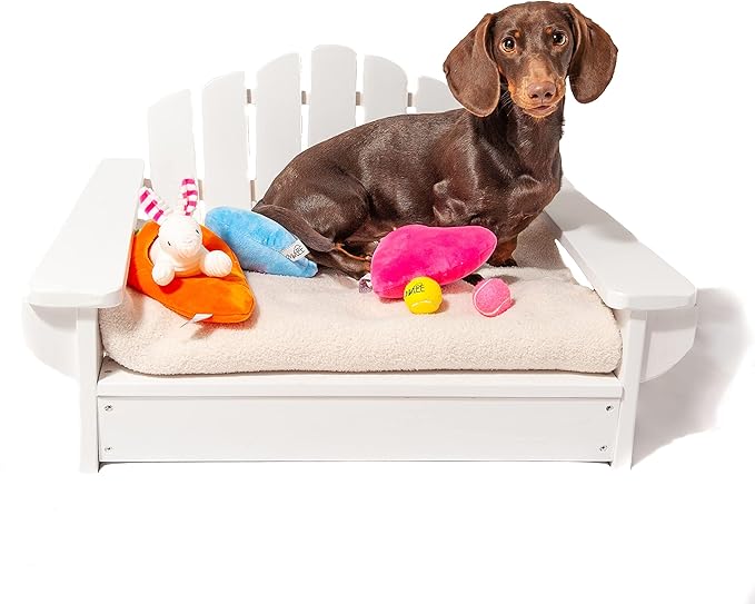 Midlee White Dog Adirondack Chair Bed (X-Large)