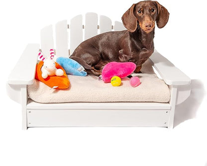Midlee White Dog Adirondack Chair Bed (X-Large)