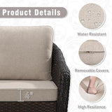 8 Piece Patio Wicker Conversation Set, All-Weather Use Outdoor Wicker Sofa with 2 PE Rattan Ottomans, 4 Chair - Photo 4
