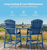 PASAMIC Tall Adirondack Chair Set of 4, All-Weather HDPE Outdoor Chairs with Removable Double Trays - Photo 5