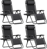 Homall Zero Gravity Chair Patio Folding Lawn Outdoor Lounge Gravity Camp Reclining Lounge Chair with Cup Holder Pillows - Photo 1