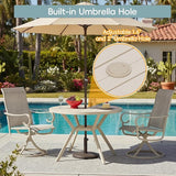 42" Outdoor Patio Table Dining Table, All Weather Metal Round Patio Table with Adjustable Umbrella Hole - Photo 4