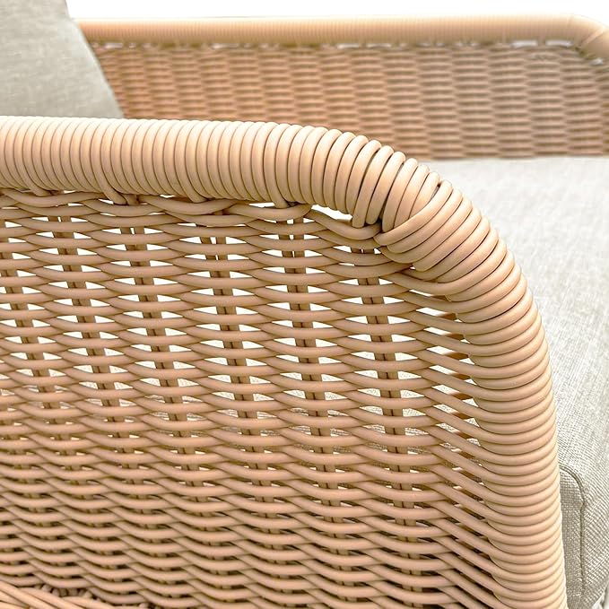 Outdoor Wooden Rocking Chair, Patio Rocking Chair with Soft Cushions & Wood Leg - Photo 9