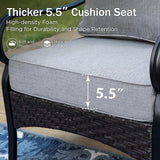 PHI VILLA Wicker & Metal Outdoor 2-Seat Patio Couch, Patio Sofa Loveseat with Deep Seating for Front Porch, Deck - Photo 3