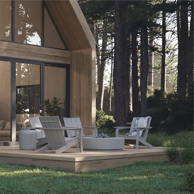 Outer Ascent Adirondack Chair - Ergonomic Outdoor Lounge Seating, Stylish Modern Design - Ideal for Patio, Fire Pit, Garden Use (Gray)