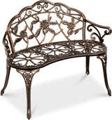 Best Choice Products Outdoor Bench Steel Garden Patio Porch Loveseat Furniture for Lawn, Park - Photo 1