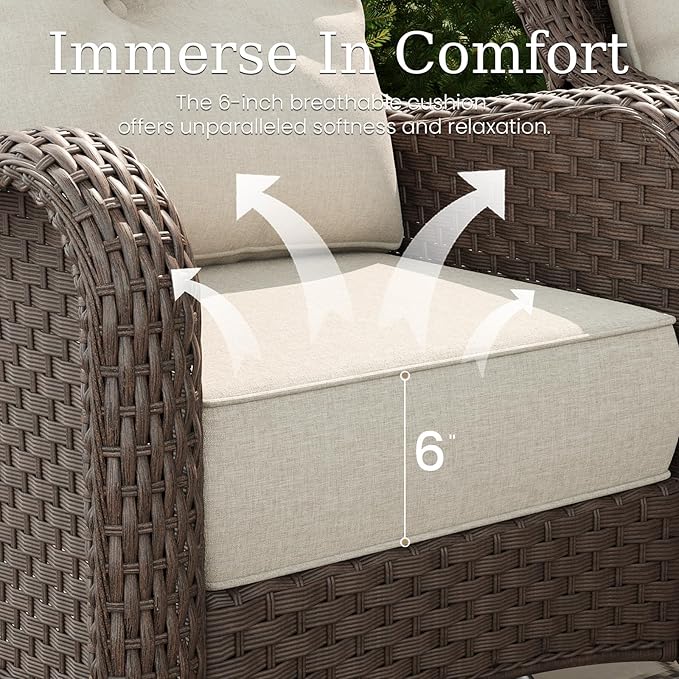 7 Piece Patio Furniture Set with Fire Pit Table - Photo 4