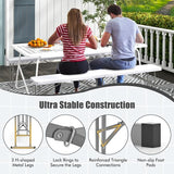 Giantex 6 Feet Plastic Folding Bench, Portable Picnic Seat for BBQ Party Camping Dining, HDPE Top, Metal Frame - Photo 8