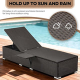 Outdoor Chaise Lounge with Adjustable Backrest Set of 4, 6-Position Reclining Lounger Pool Chair - Photo 6