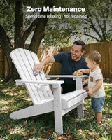 YEFU Adirondack Chairs Set of 6: Outdoor Chair HIPS Plastic Adirondack Chairs - Patio Chairs with Wood Texture - Lawn - Photo 4