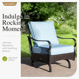 Sophia & William Extra Large Outdoor Patio Motion Sofa Chairs Set 2 PCS Heavy-Duty Metal Porch Furniture with High Back - Photo 3