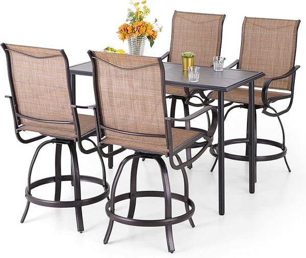 PHI VILLA 5 Piece Outdoor Bar Set - Photo 1
