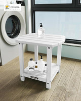 Ciokea Adirondack Outdoor Side Table 2 Pack, 2-Tier Sturdy Patio End Table for Patio, Pool, Porch, White - Photo 5