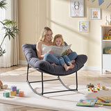 ONBRILL Papasan Rocking Chair with Cushion, Oversized Patio Lounge Rocker, Egg Chair Outdoor Indoor, for Living Room - Photo 4