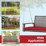 Tangkula 2-Person Outdoor Porch Swing with 118" Hanging Ropes - Photo 9