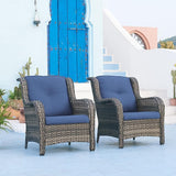 Rilyson Patio Chairs Outdoor Wicker Chair - Rattan Dining Chairs Porch Chairs Outside Club Chairs with High Back and - Photo 7
