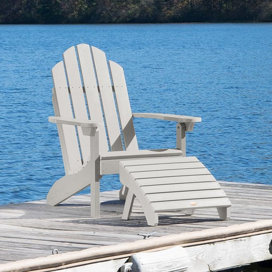 highwood Classic Westport Adirondack Chair with Ottoman, Harbor Gray