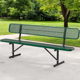 Heavy Duty Park Bench with Back Portable Frame, Outdoor Steel Bench with Backrest - Photo 1