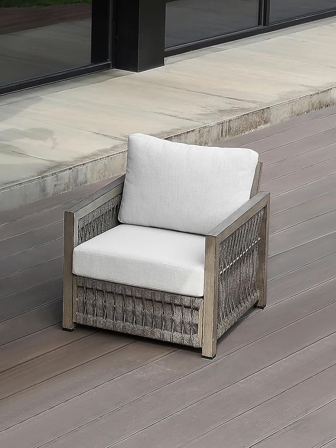 Patio Sofa Chair, Never Rusts Aluminum Outdoor Armchair with Washable Cushions - Photo 2