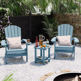YEFU Adirondack Side Table, 18" Double Outdoor Side Table Set of 2, Poly Lumber end Table, Weather Resistant for Indoor - Photo 6