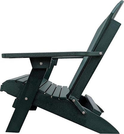 DuraWeather Poly® Classic King Size Folding Adirondack Chair (Forest Green)