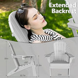 Plawdlik Folding Adirondack Chair, SGS Tested, Wooden Textured with Cup Holder - Photo 3