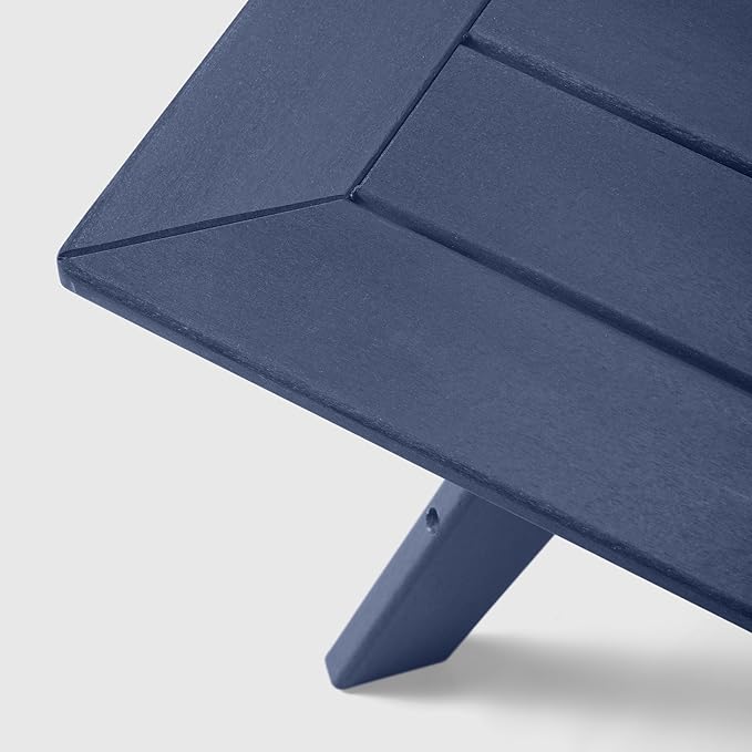 WestinTrends Avalon Modern Low Outdoor Patio Square HDPE Coffee Table, Navy Blue