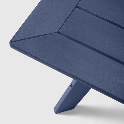 WestinTrends Avalon Modern Low Outdoor Patio Square HDPE Coffee Table, Navy Blue