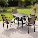 Patio Chairs Set of 8, Outdoor Dining Chairs High Back, All-Weather Padded Textilene Chair for Lawn Porch Garden - Photo 2