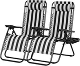Nazhura Set of 2 Relaxing Recliners Patio Chairs Adjustable Steel Mesh Zero Gravity Lounge Chair Beach Chairs with - Photo 1