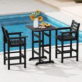 Tangkula Patio Adirondack Chairs Set of 2, HDPE Bar Height Chair with Wide Armrests & Footrest - Photo 2