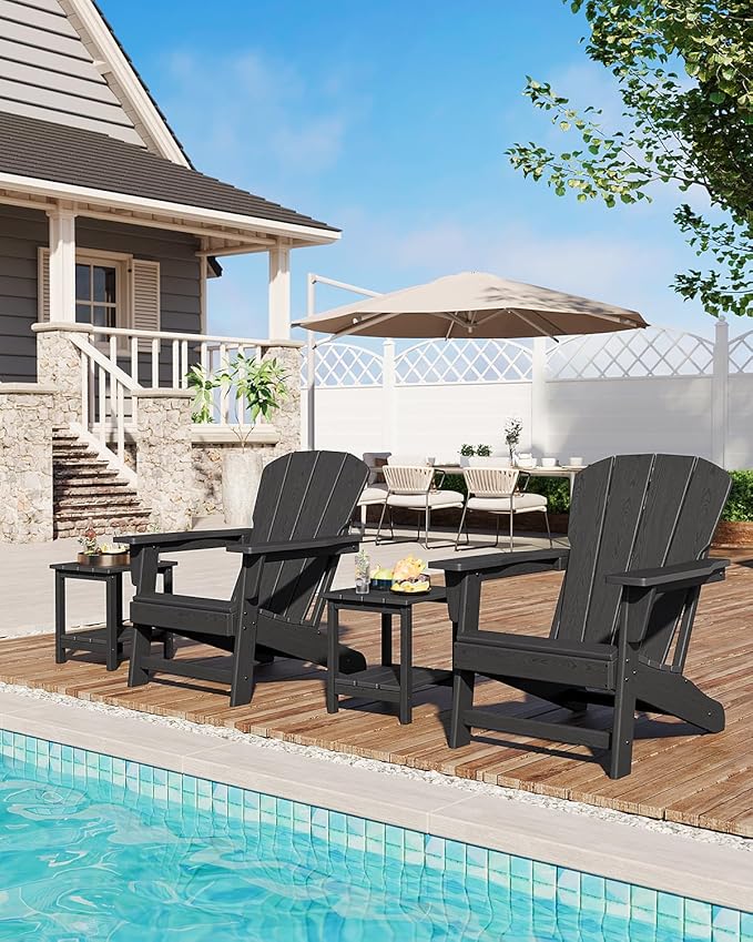 Modern HDPE Plastic Adirondack Chair - Oversize 380 LB Poly Lumber Weather Resistant Firepit Chair - Outdoor Patio - Photo 8