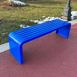 Metal Garden Bench, Weatherproof Backless Patio Benches, Outdoor Park Bench, Front Porch Bench, Pool Deck Bench - Photo 1