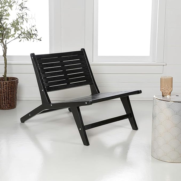 Eyely TAP2000C Virellan Mid-Century Modern Wood Armless Outdoor Lounge Chair, Contemporary, Bohemian, Coastal - Photo 1