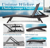 Idzo Katalina Chaise Lounge Set of 2-500lbs Support, UV Wicker, Ergonomic Wave Design, Reclining Backrest - Photo 2