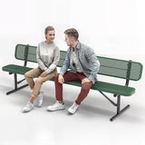 Heavy-Duty Outdoor Metal Bench, Thermoplastic-Coated, Portable, Weatherproof, Commercial-Grade for Parks, Gardens - Photo 1