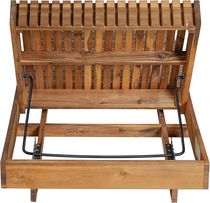 Christopher Knight Home Habers Chaise Lounge Chair Outdoor, Acacia Wood Garden Sun Lounger - Photo 10
