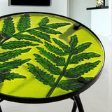 Subtropical Leaf Small Patio Table, Outdoor Side Table, Outdoor Bar Table - Photo 4