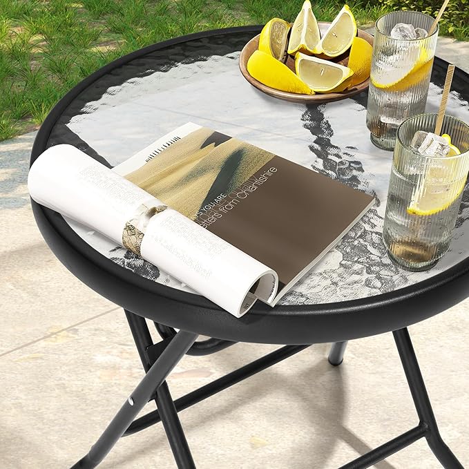 Outdoor Side Table - Small Patio End Table All Weather, Patio Furniture Sets and Outside Furniture for Pool, Balcony - Photo 6